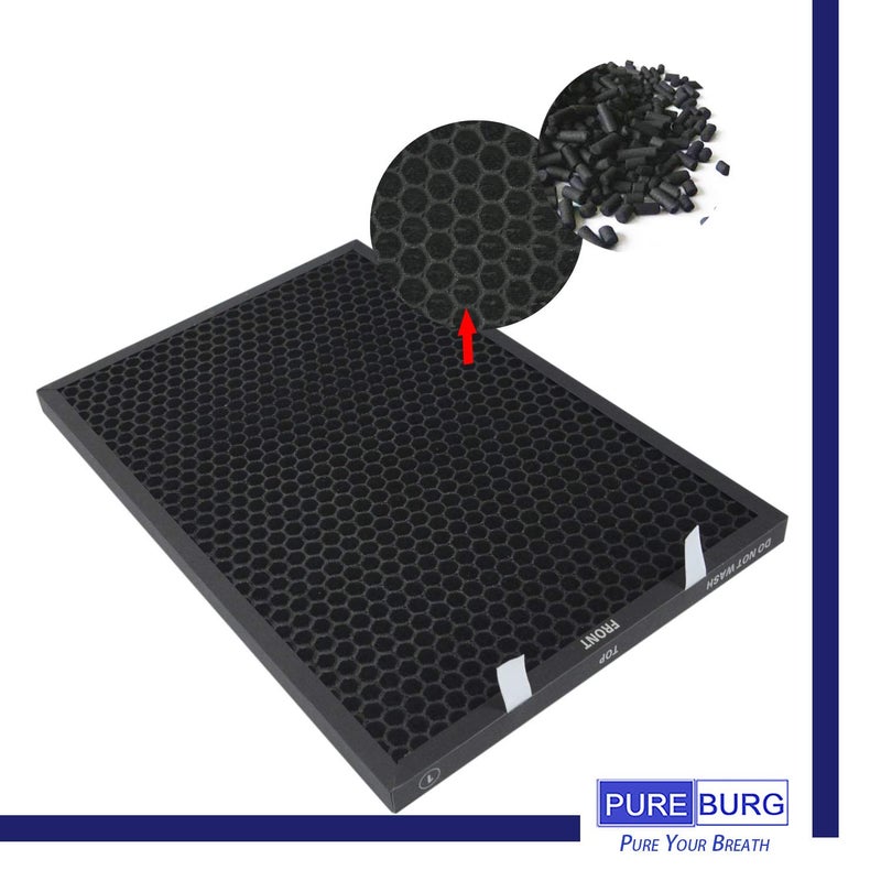 PUREBURG Replacement Filter Set Compatible with Bissell Air320 (2768A) Air Purifier,Replaces Part 2804 & 2677,H13 HEPA + Activated Carbon Filter 4-Stage Filtration Air Clean Dust - Image 4